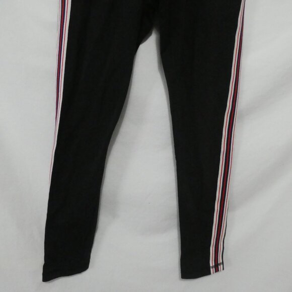 TNA | medium | Black Leggings With White, Navy and Red Stripe Side Panels - Picture 7 of 16